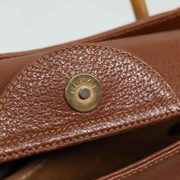 GUCCI Bamboo Hand Bag Leather Brown 002 1186 0260 Auth 81198 - Picture 9 of 16